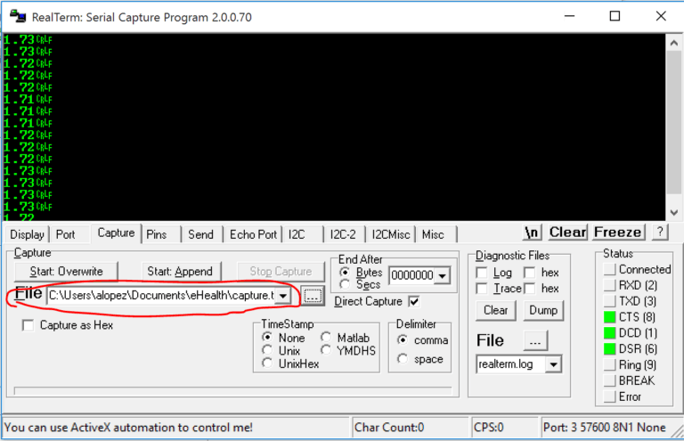 How to Plot signals from Arduino via Serial Port with RealTerm: Tutorial